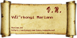 Várkonyi Mariann névjegykártya