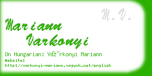 mariann varkonyi business card